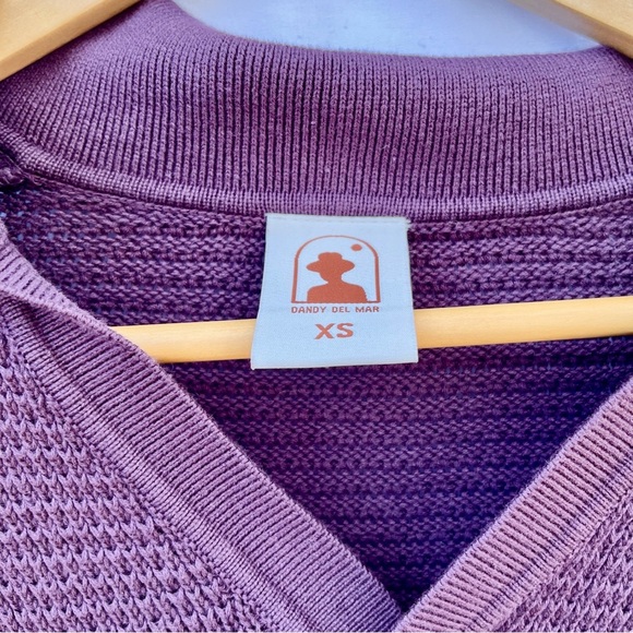DANDY DEL MAR | XS THE SEBASTIAN LONG SLEEVE POLO IN AMETHYST - Picture 5 of 8